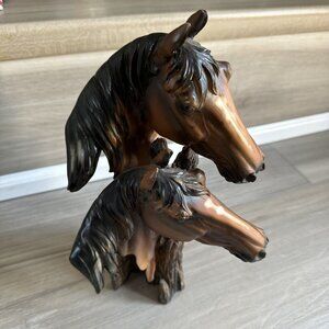 BAY BROWN‎ HORSE RESIN HEAD BUST FIGURE DISPLAY STATUE WESTERN STALLION 11”